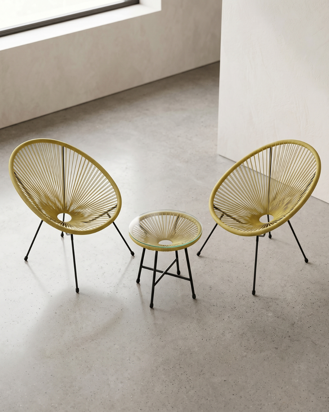 2 Seater Egg Chair Bistro Set