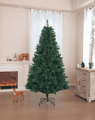 Large artificial Christmas tree in a living room