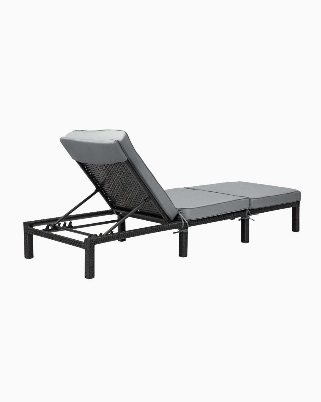 Reclining sun lounger with cushion