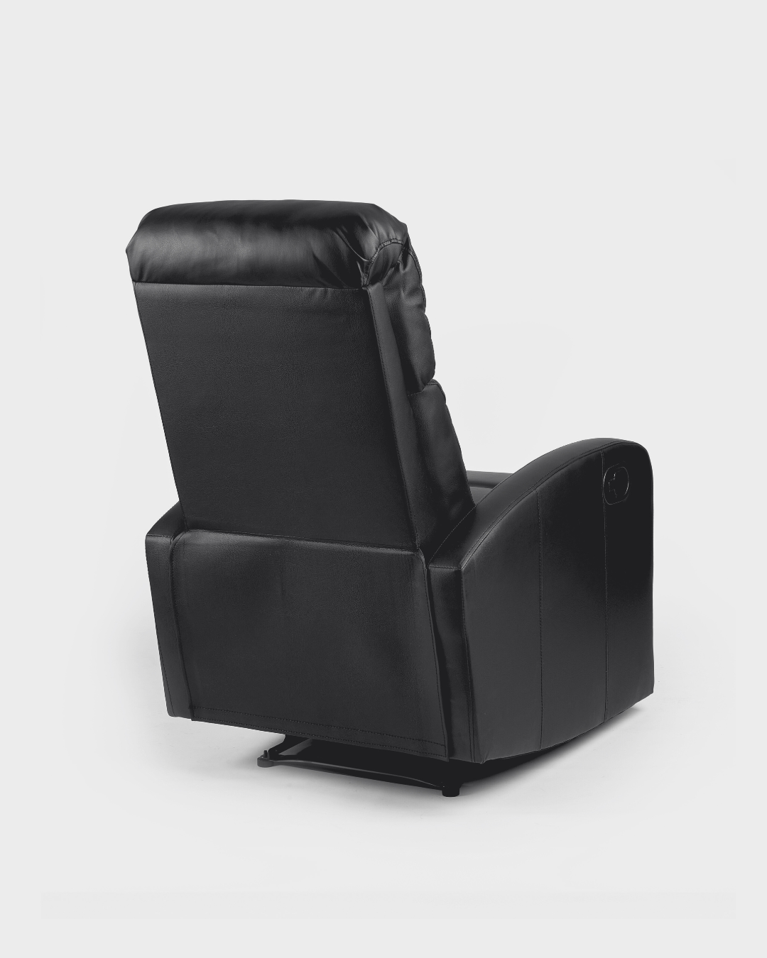 Black leather recliner chair
