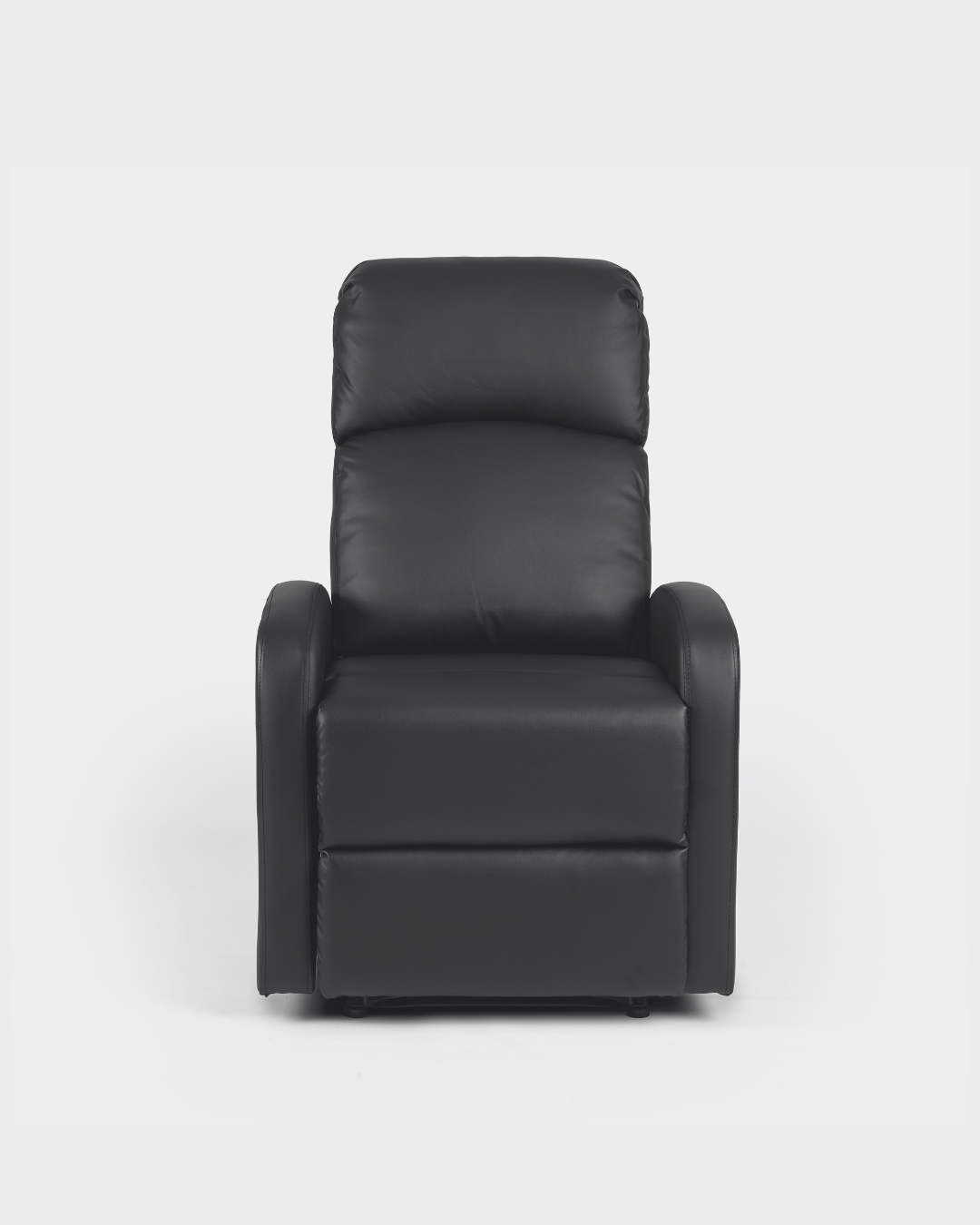 Black leather recliner chair