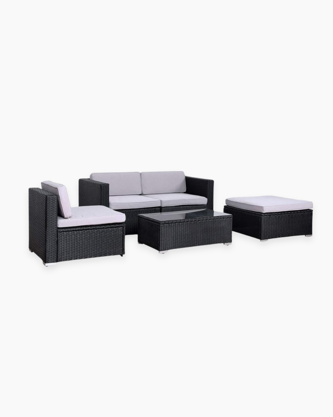 Black Rattan 4 Seater Garden Furniture
