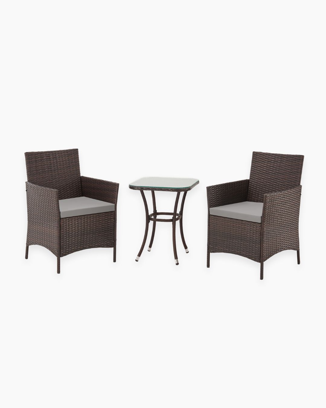 2 seater rattan bistro set with cushions