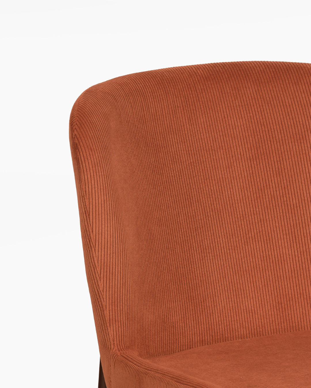 Corduroy Dining Chair in Rust Orange
