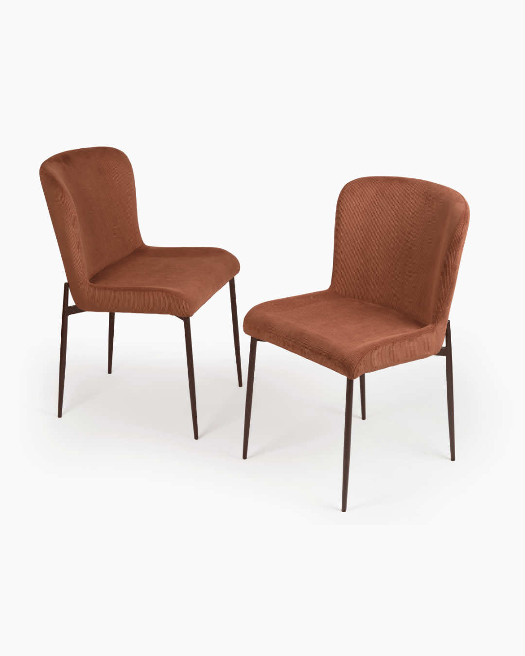 Two brown chairs