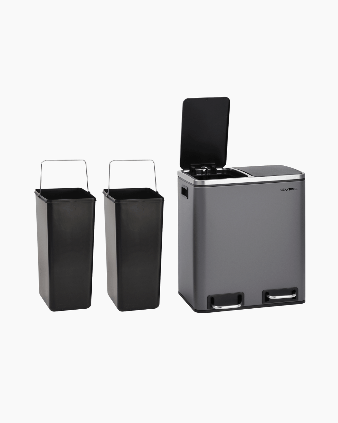 Stainless Steel Bin with Recycling Compartment