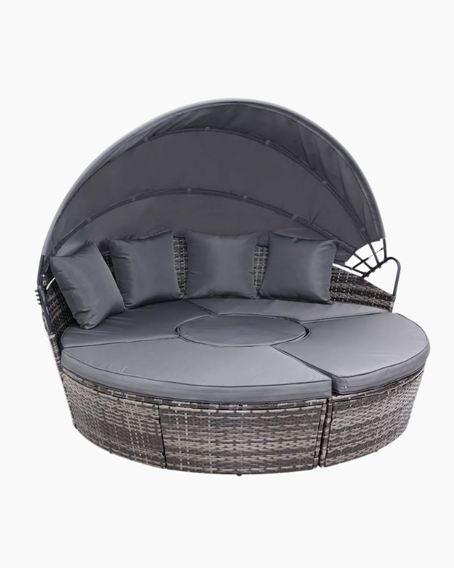Grey Rattan Day Bed