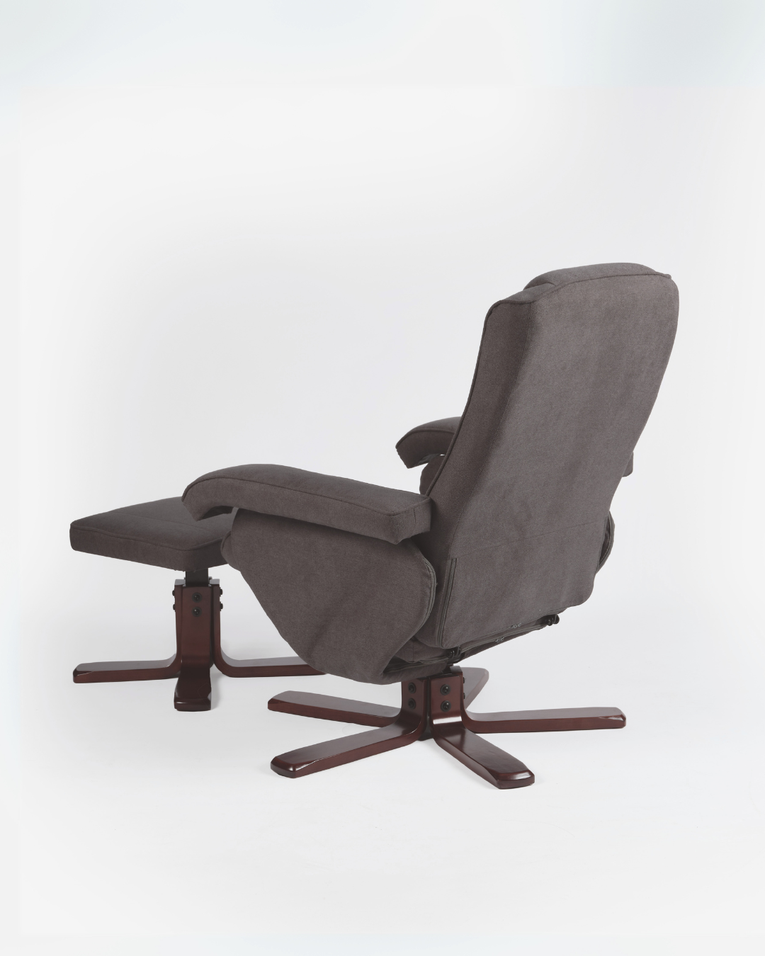 Grey recliner chair with ottoman