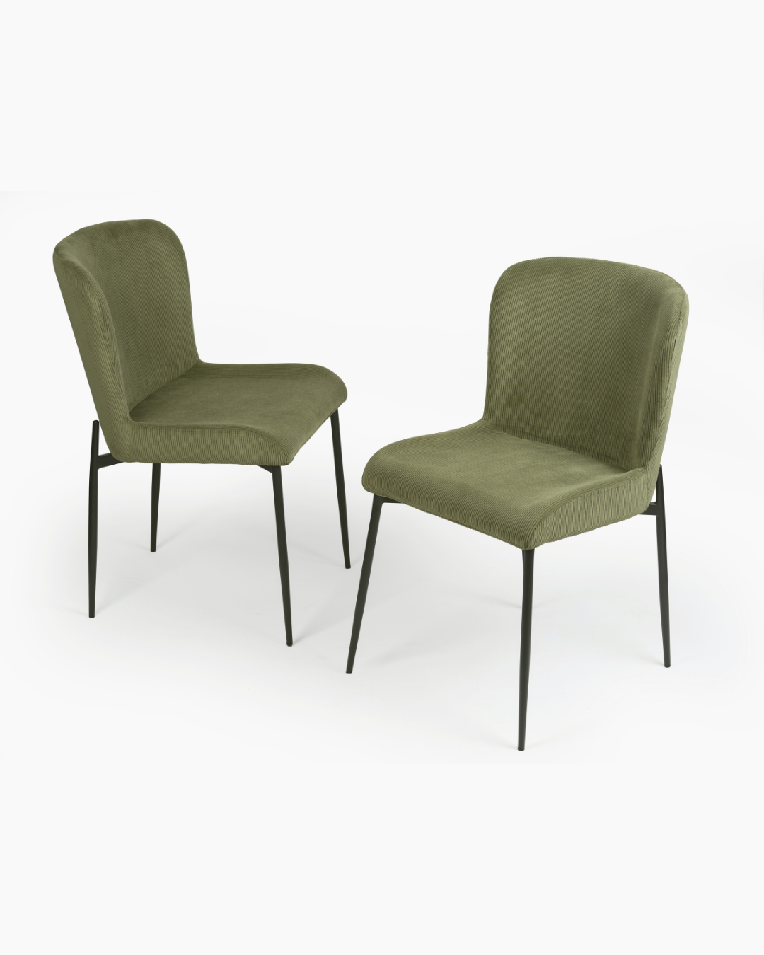set of 2 green dining chairs