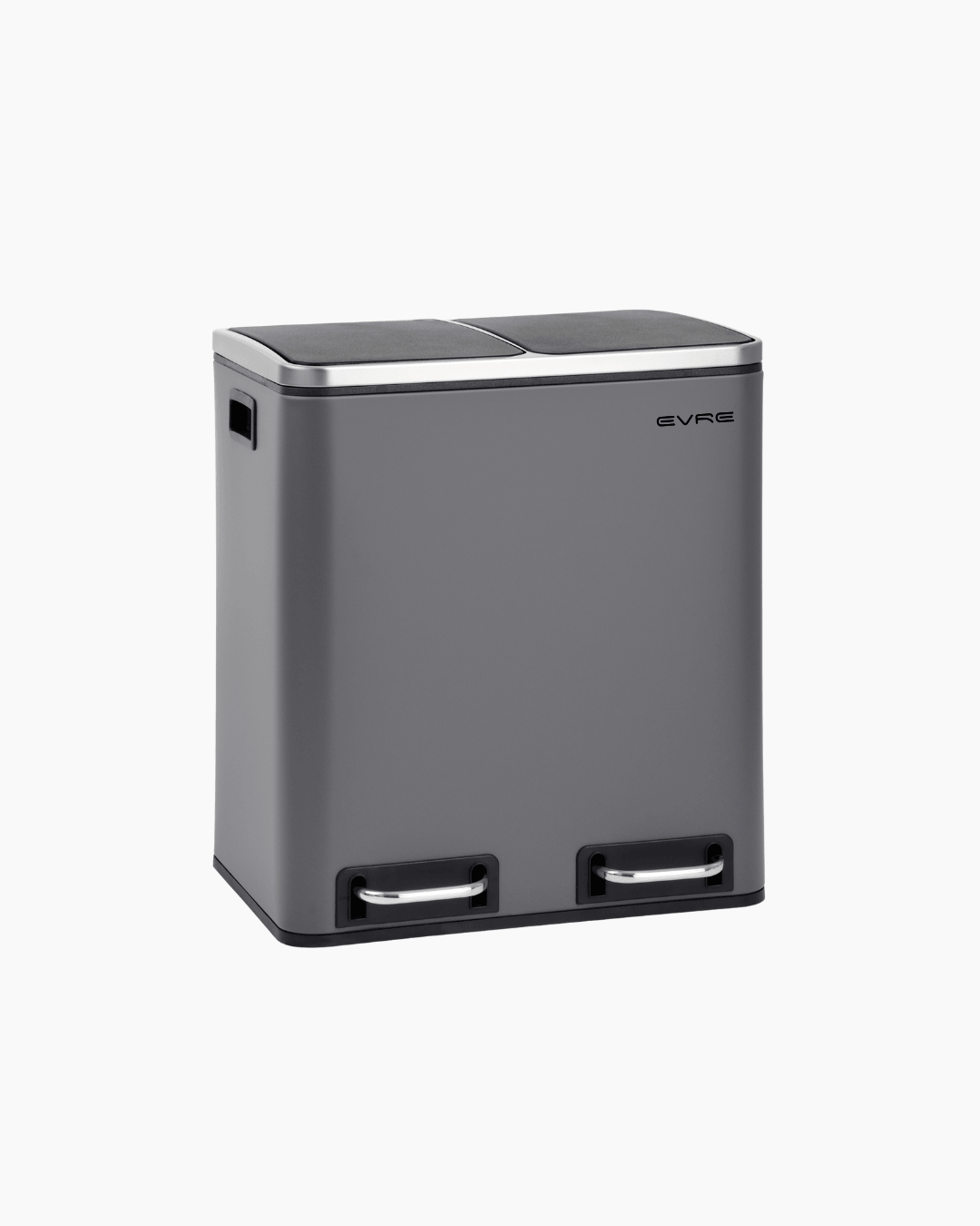 Grey Stainless Steel Pedal Bin with 2 Compartments