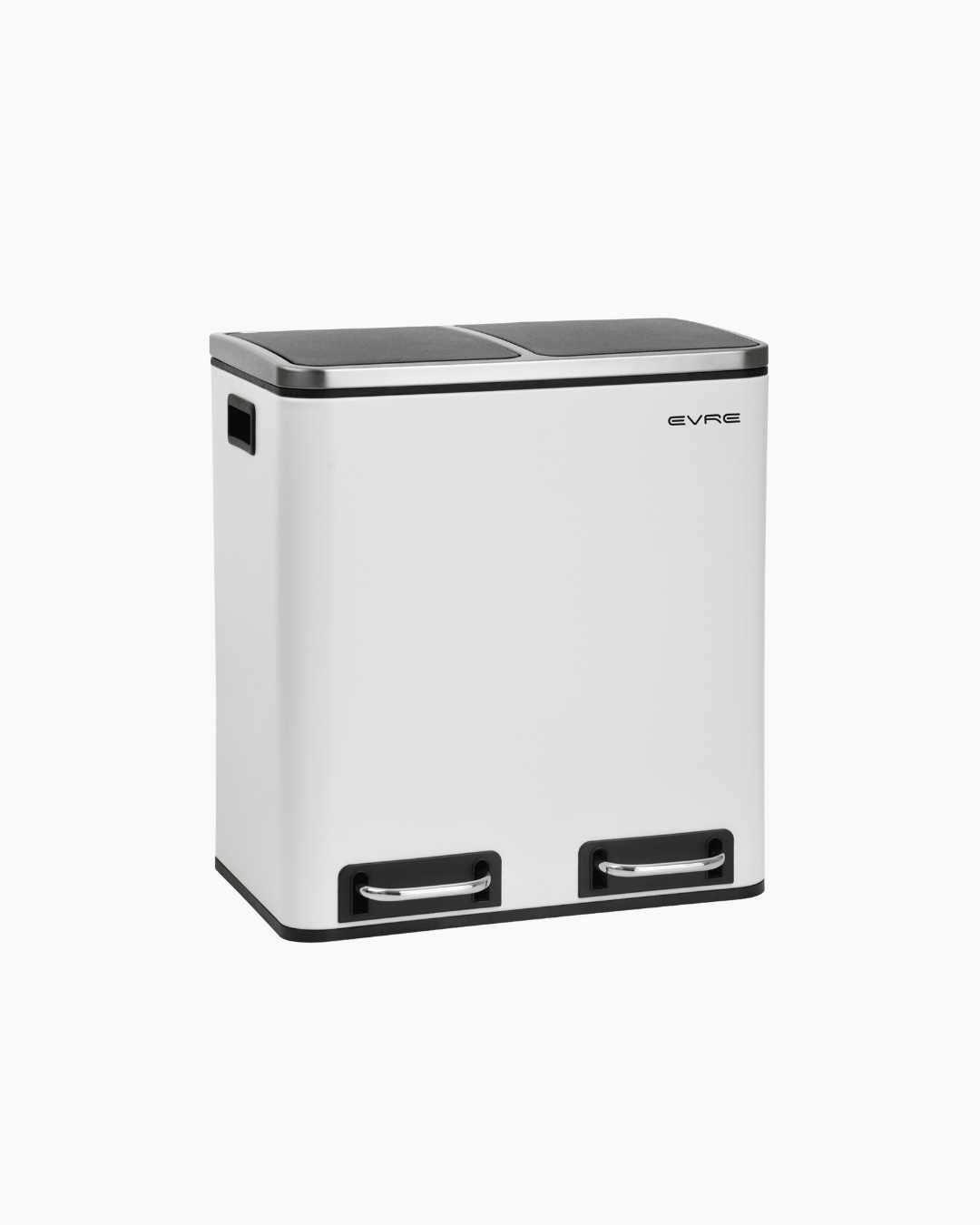 White Stainless Steel Pedal Bin with 2 Compartments