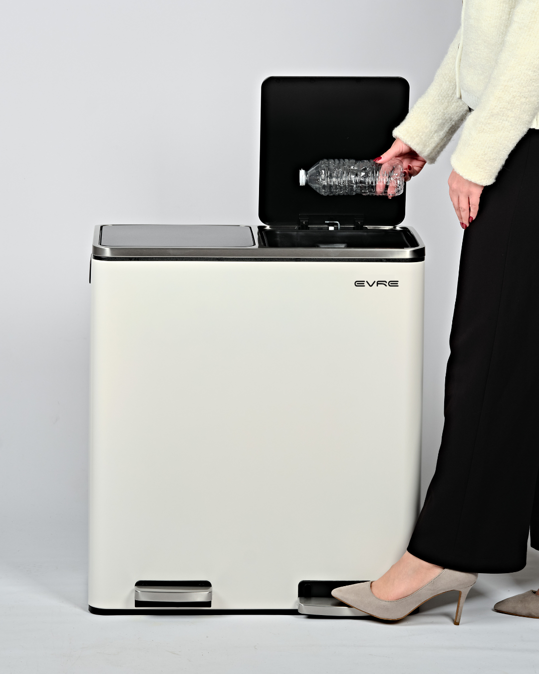 Tall White Kitchen Bin