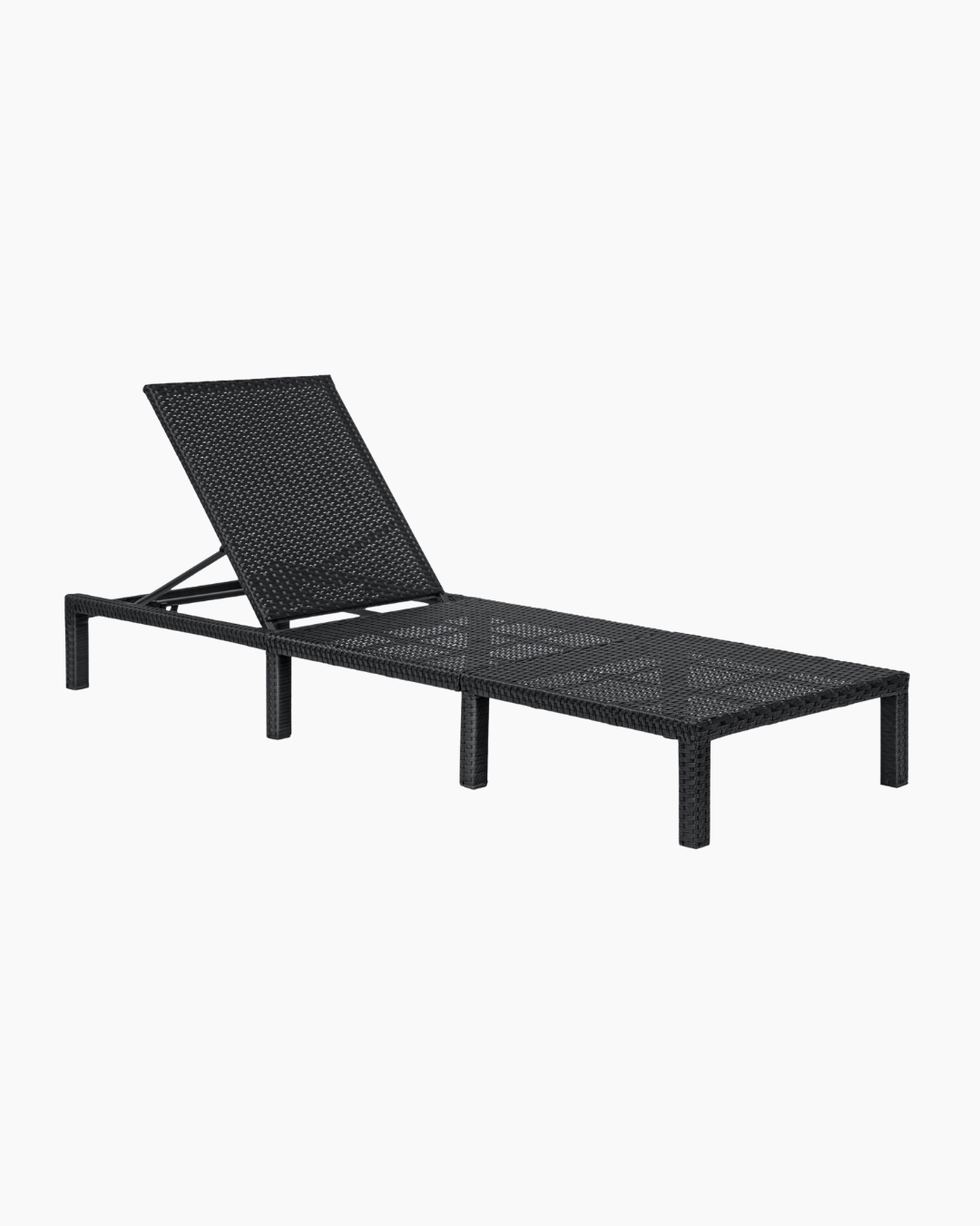 Black Rattan Sun Lounger