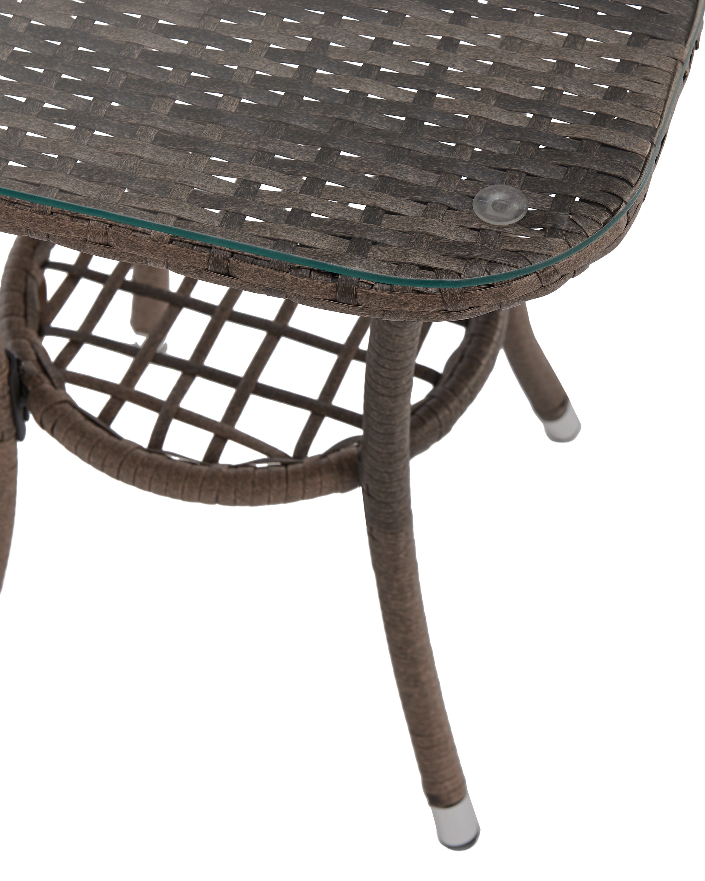 brown rattan 2 seater garden table