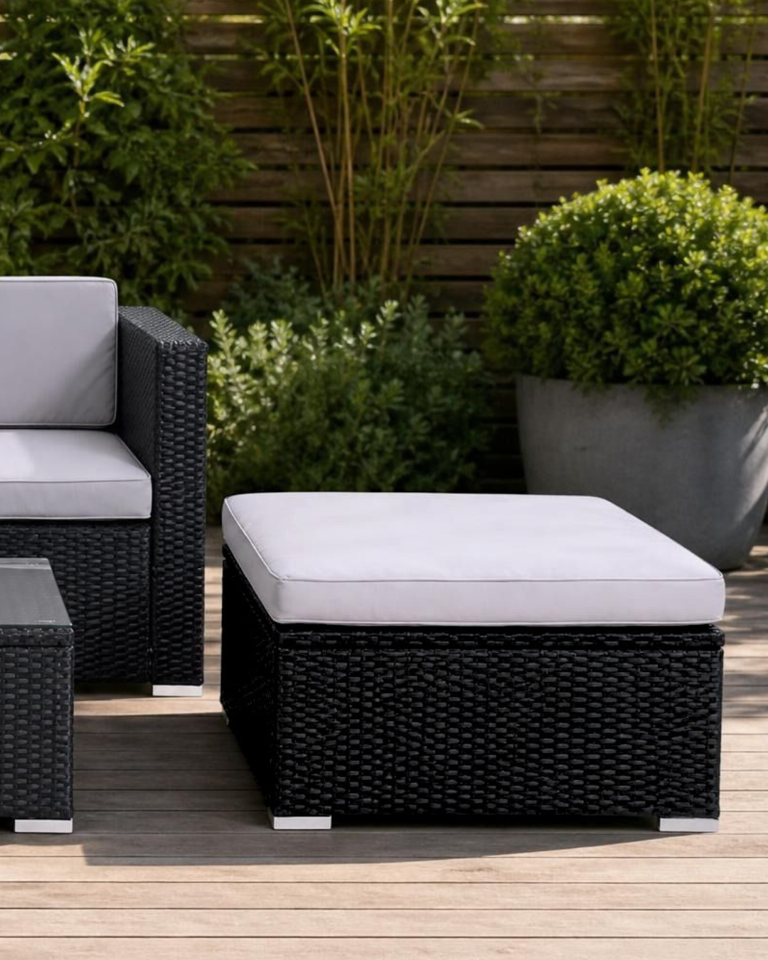 black rattan garden sofa set