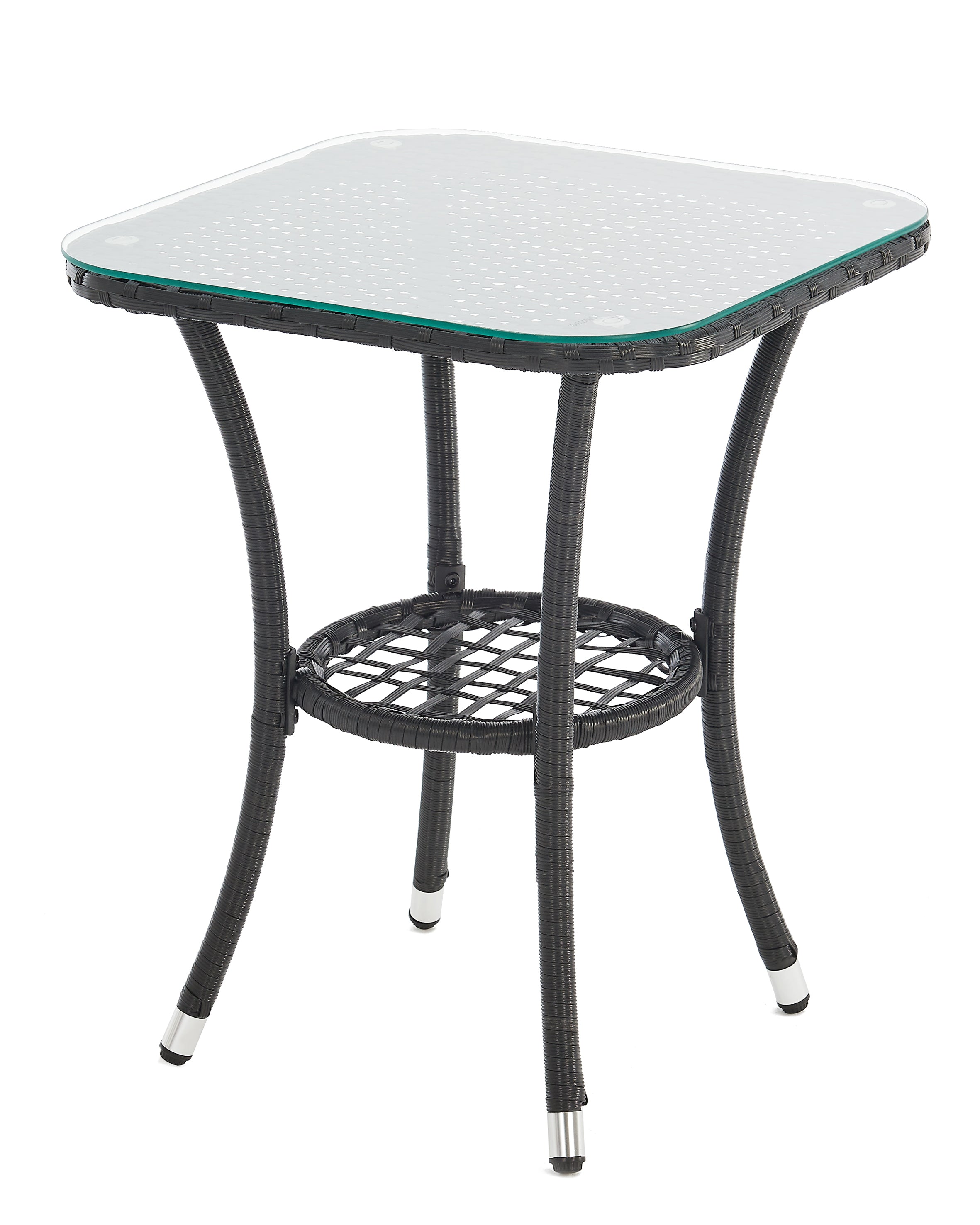 2 seater garden table black rattan