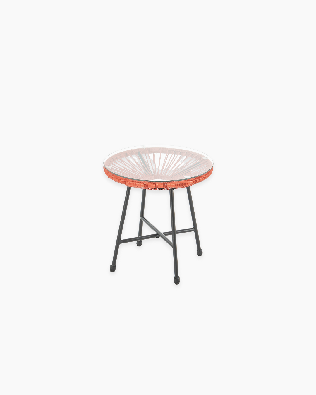 Small round outdoor table with a glass top
