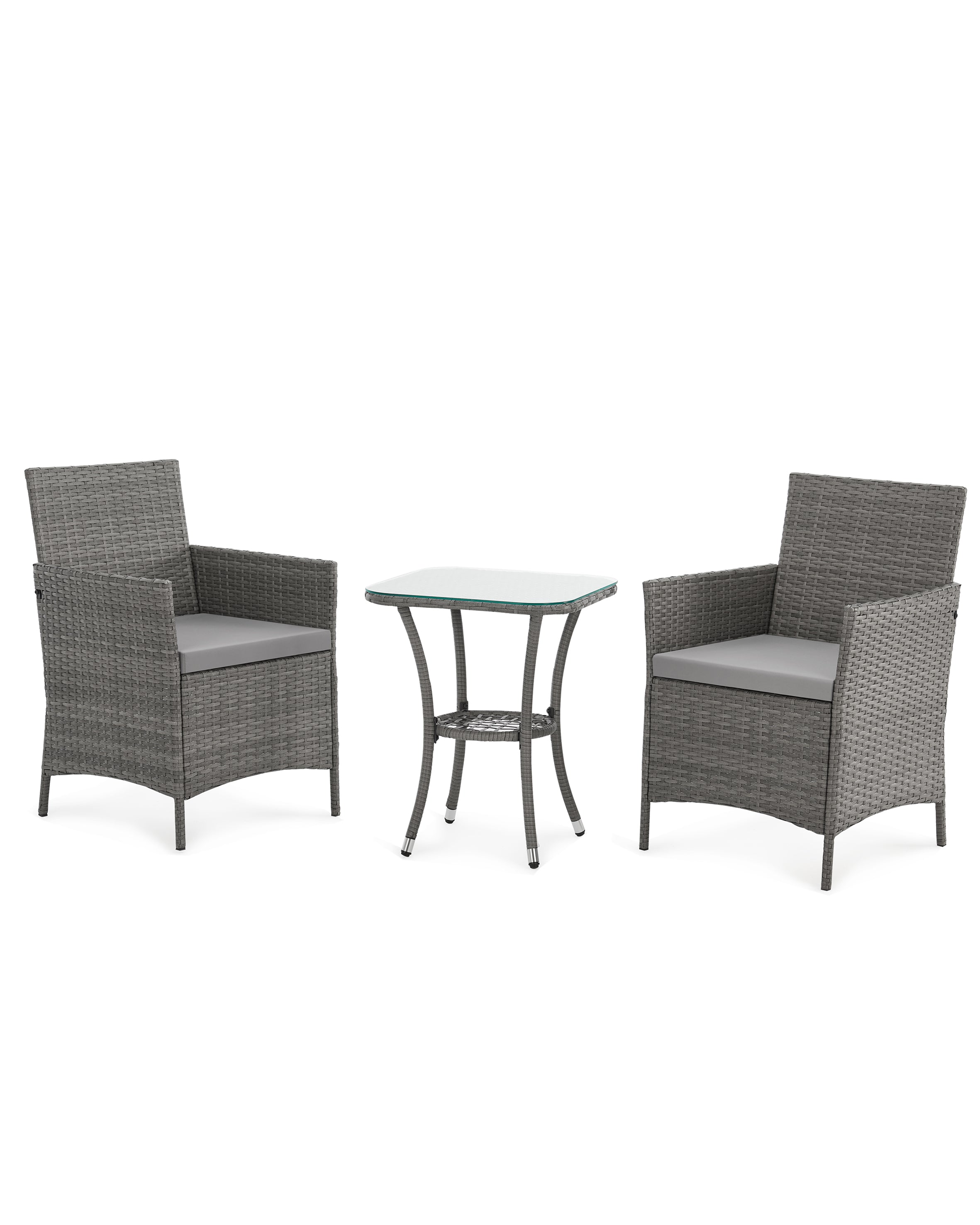 Grey Rattan Bistro Garden Furniture