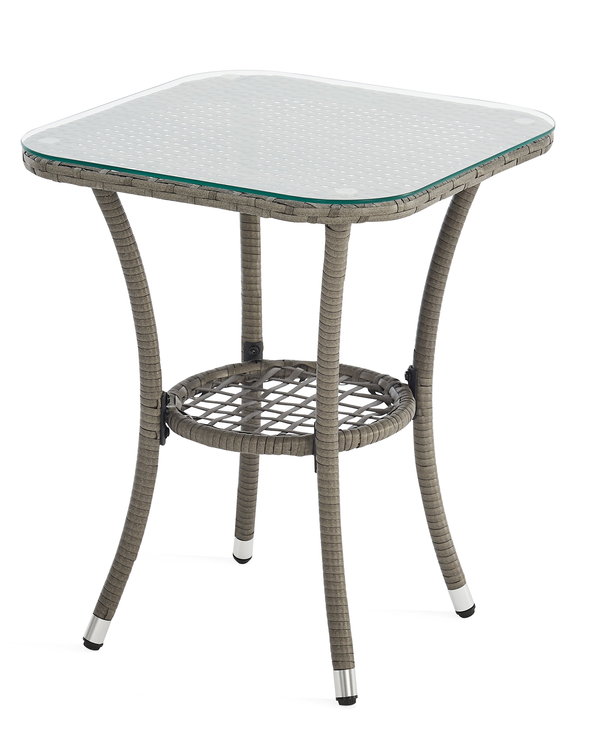 grey rattan bistro table