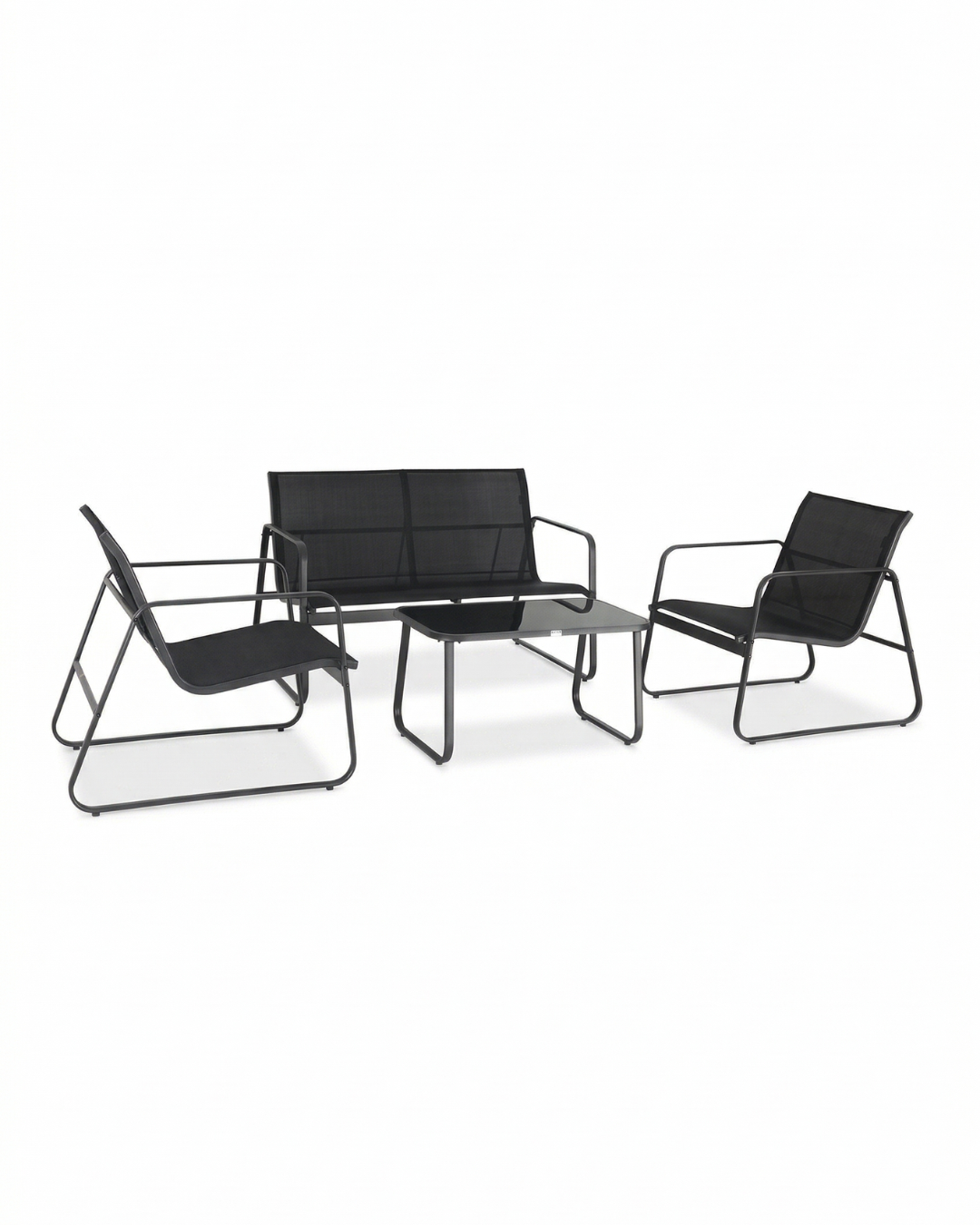 metal coffee table lounge set black luis