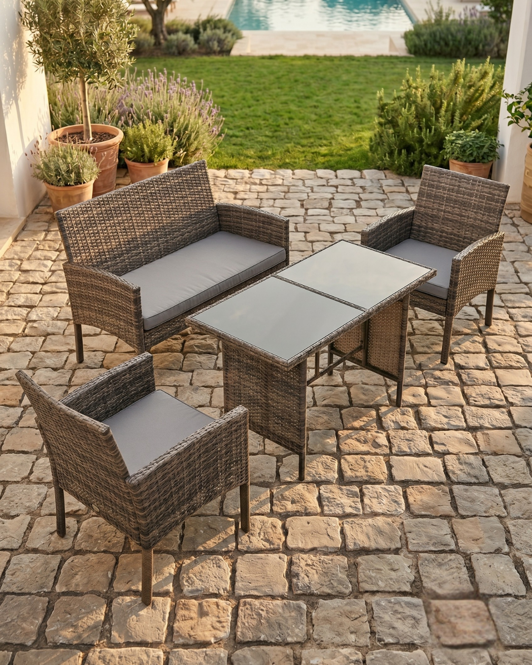 4 seater outdoor patio conversation set