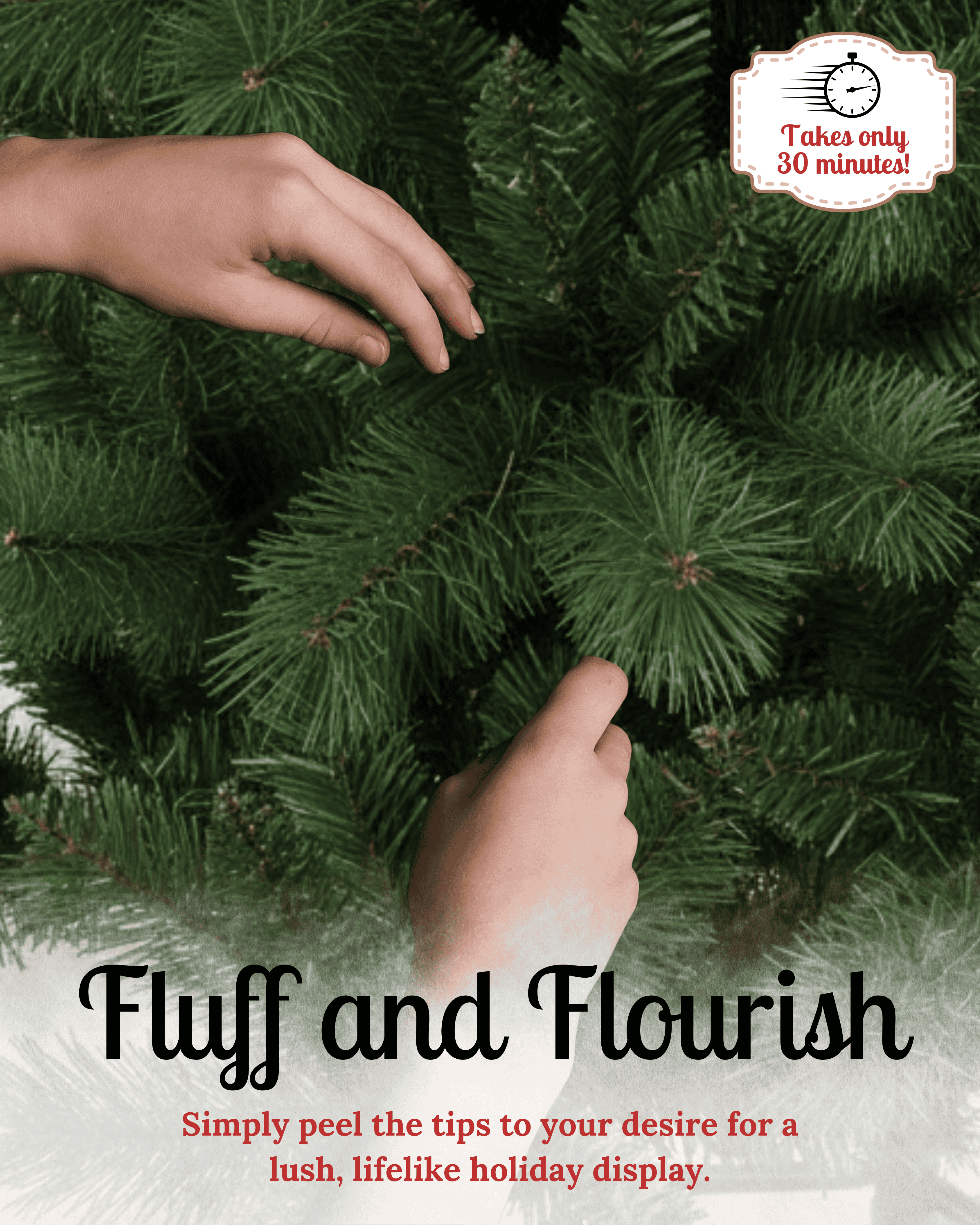 Shaping an artificial Christmas tree