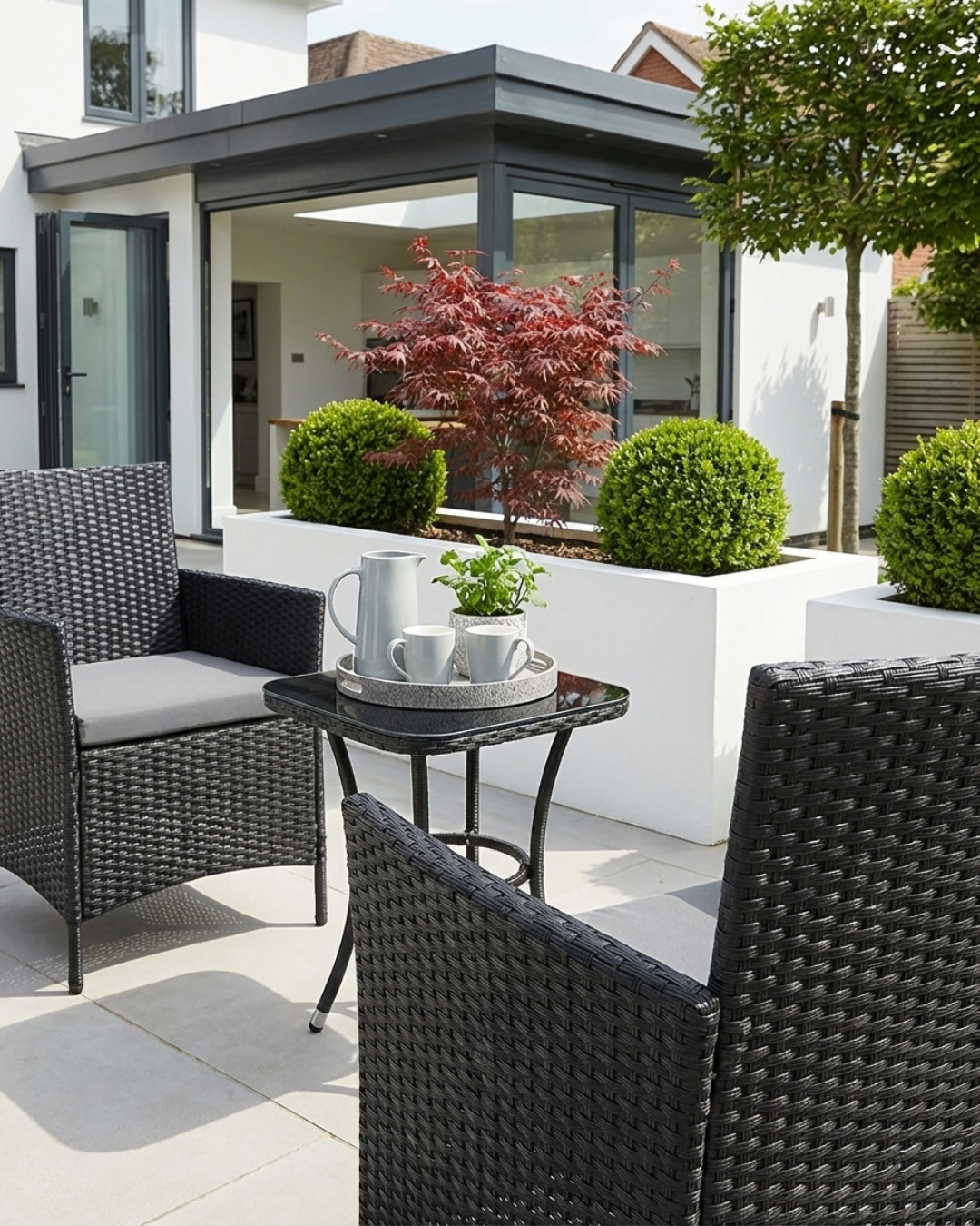 2 chair garden bistro set black Copenhagen