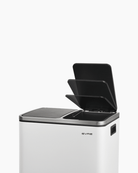White 2 section bin with soft close lids