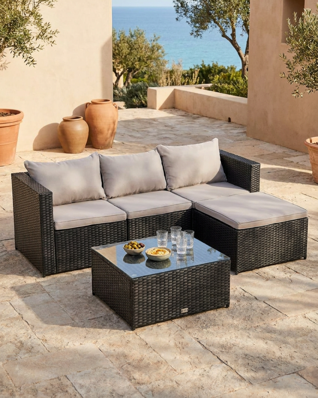 Malaga 4 Seater Rattan Garden Furniture Set
