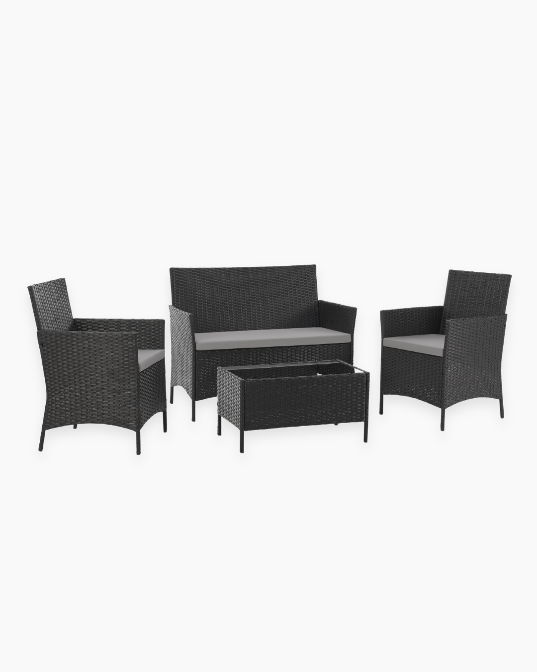 4 seater outdoor furniture set with chairs and a sofa