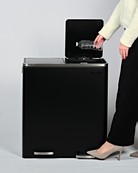 Black Double Bin with Recycling