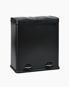 60L Dual Compartment Recycling Bin in Black
