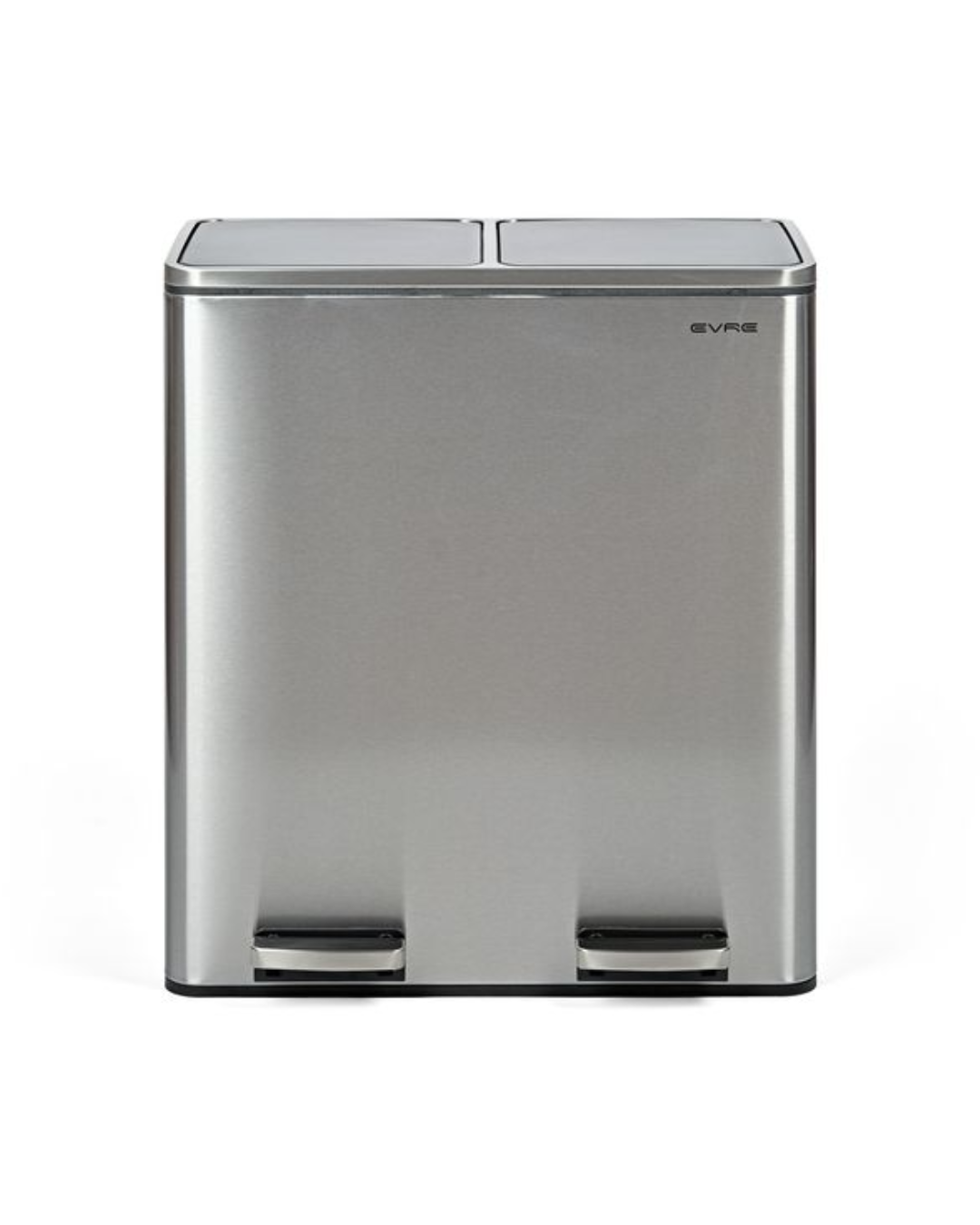 60L silver stainless steel double bin