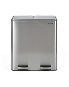 60L silver stainless steel double bin