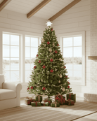 7ft Large Christmas Tree Artificial Canada Spruce pre-decorated with Festive Bauble