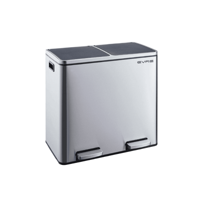  Silver rectangular 2 compartment bin
