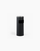 Black cylindrical bin