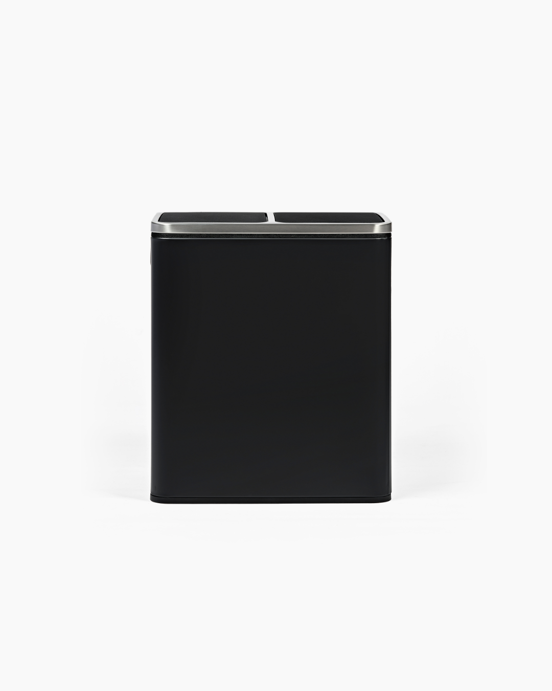 Black rectangular trash bin