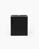 Black rectangular trash bin