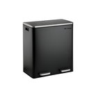  Black rectangular 2 compartment bin
