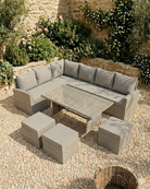 9 Seater Rattan Garden Furniture Set Grey Marilyn