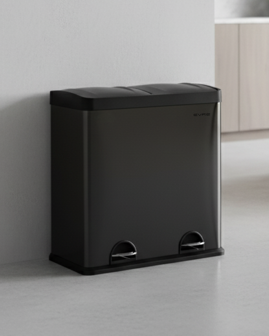 Black Double Kitchen Bin