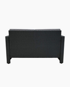 Black wicker outdoor bench