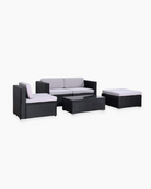 Black Rattan 4 Seater Garden Furniture