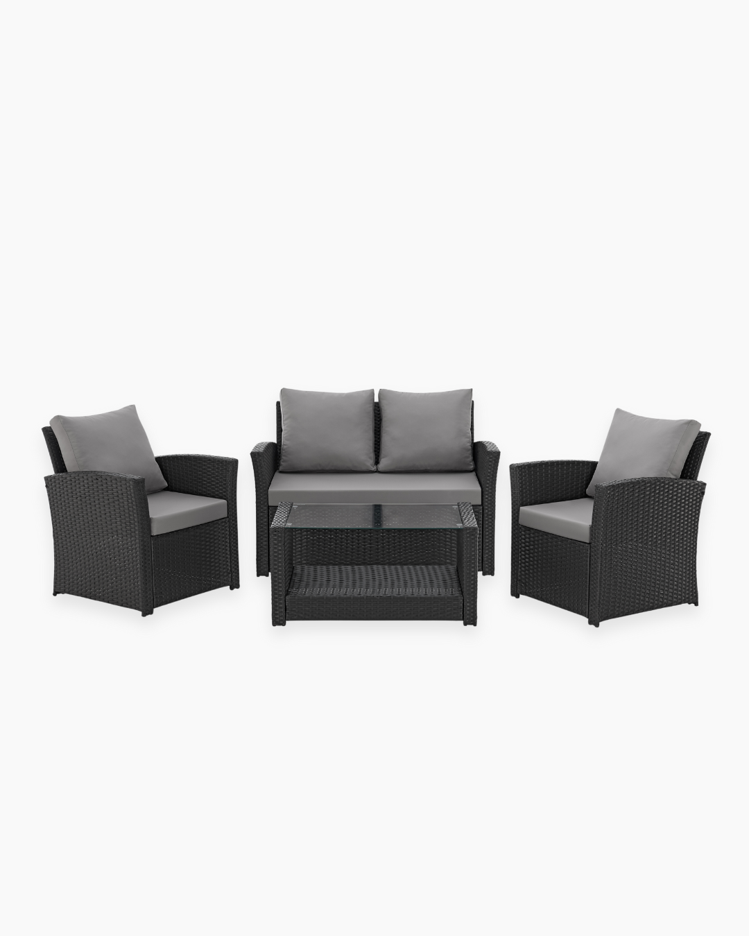 Outdoor furniture set with 2 chairs and a sofa