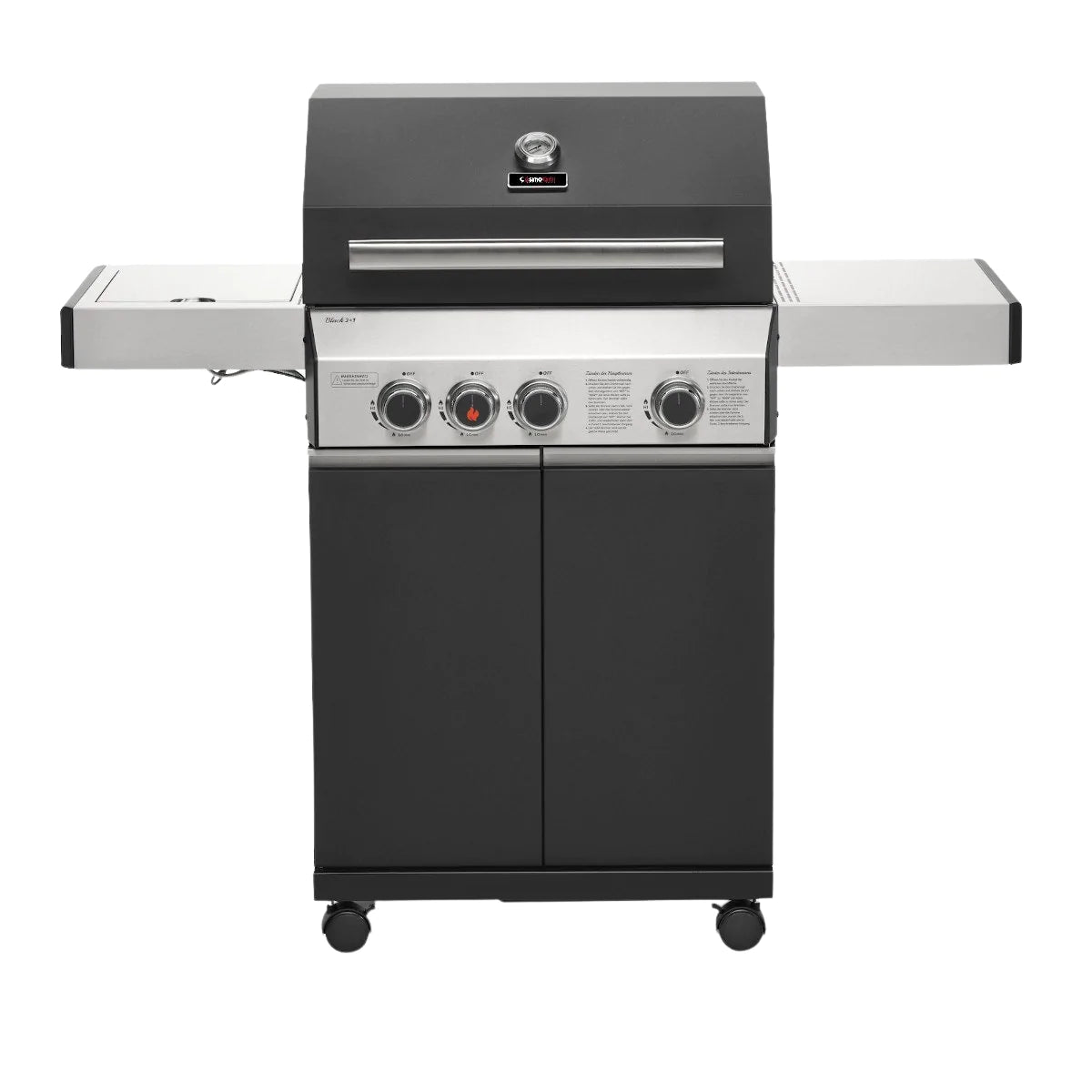 CosmoGrill Premium Black 3+1 Gas Barbecue Front View