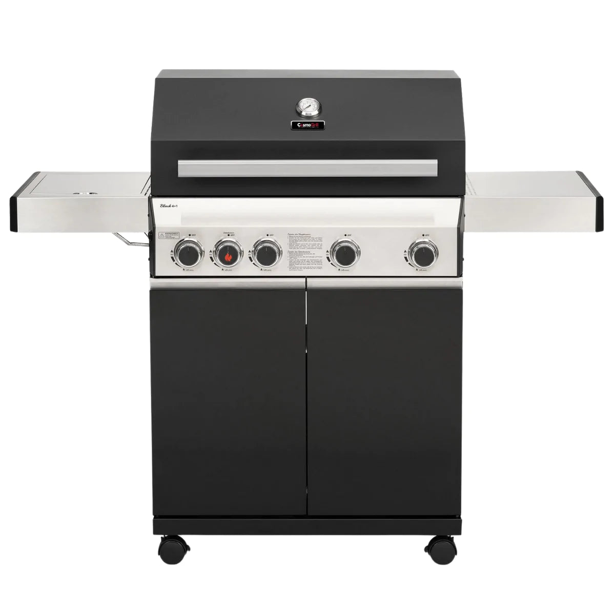 CosmoGrill Premium Black 4+1 Gas Barbecue Front View