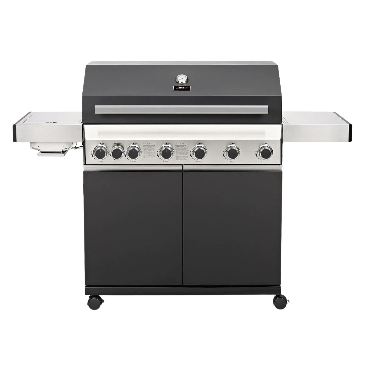 CosmoGrill Premium Black 6+1 Gas Barbecue Front View