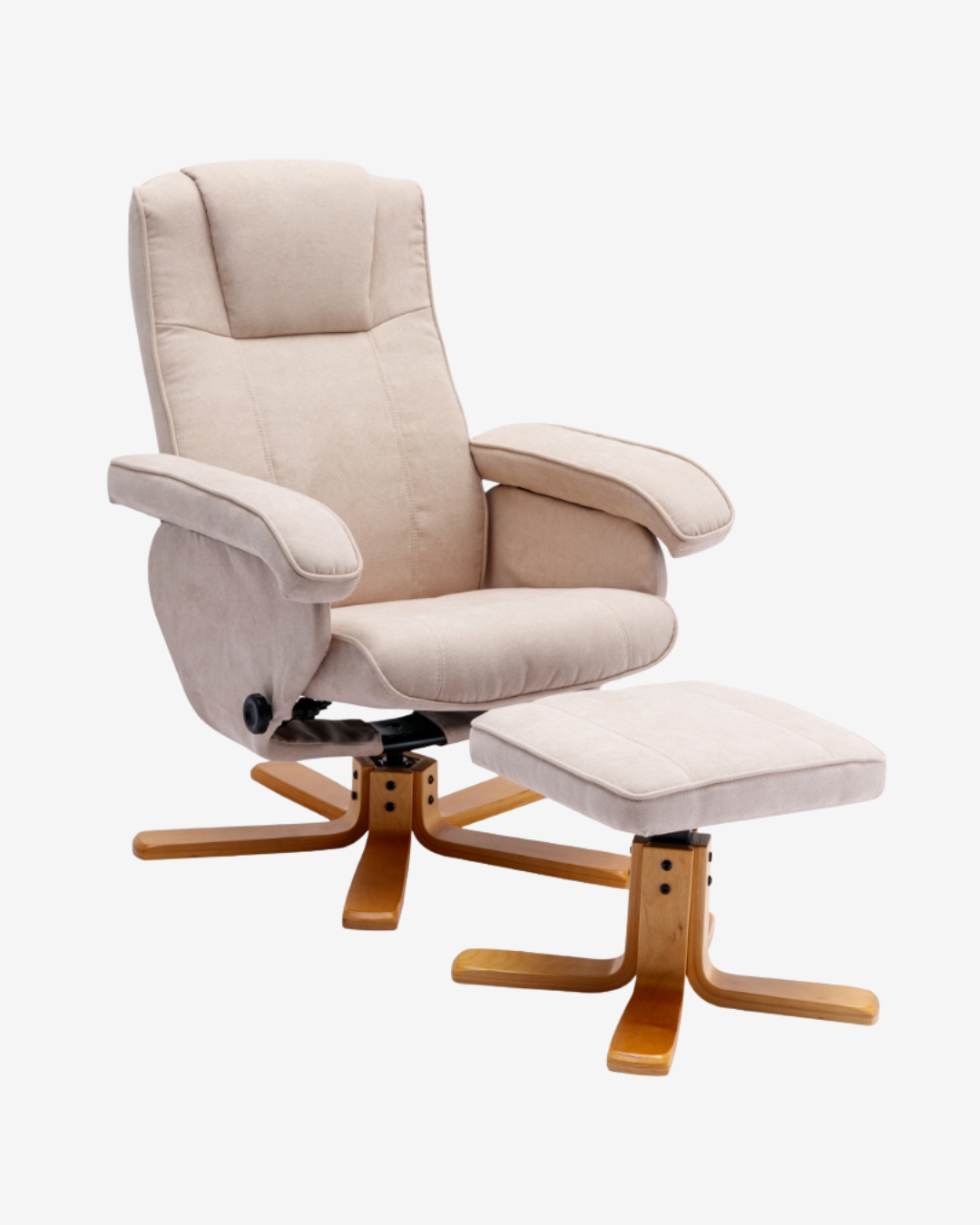 Cream chair and footstool