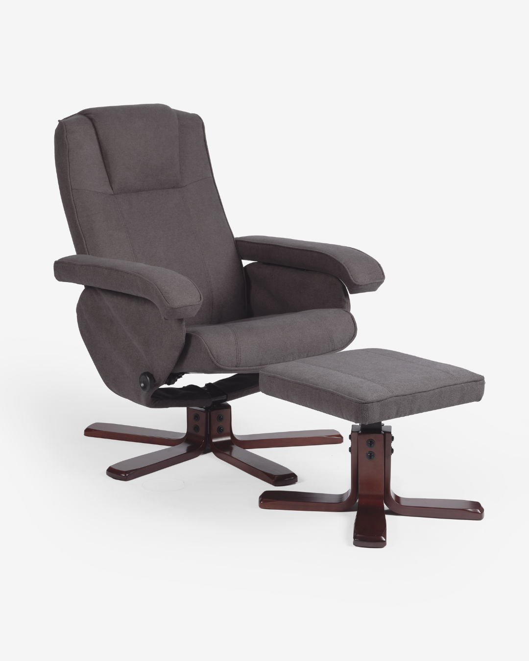 Dark Grey Chair with Footstool